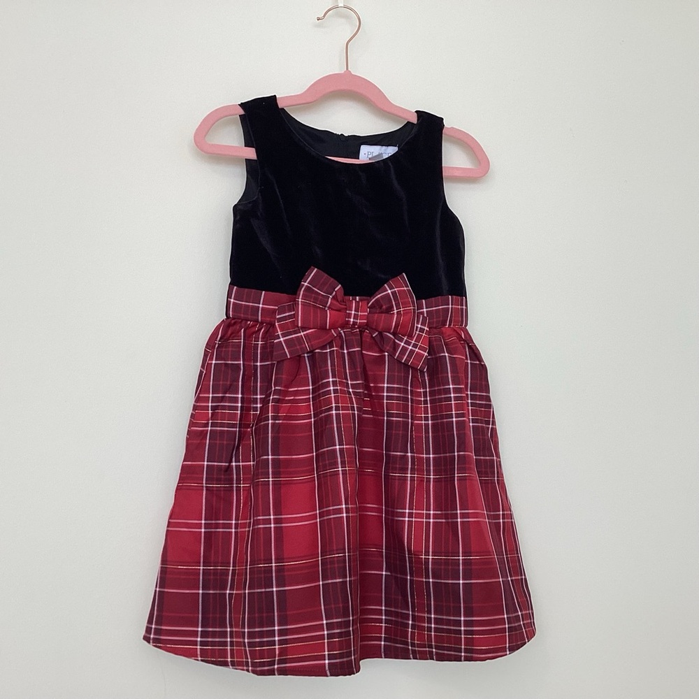 Children’s Place velvet + plaid dress (BNWT)
